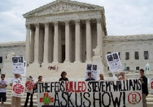 July 2005 protest in Washington after suicide of Steve McWilliams, San Diego medical marijuana provider who was facing federal prosecution.